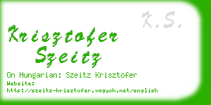 krisztofer szeitz business card